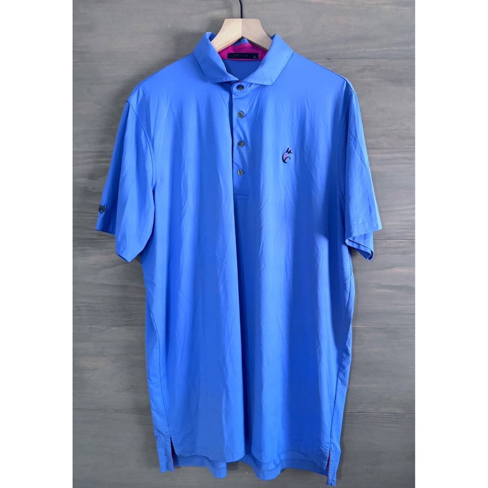 Greyson Golf‎ Performance Wolf Print Purple Pink Polo Shirt Size XL Hit Logo